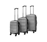 Jeu de valises rigides 3 pièces Argenté