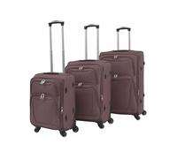 Jeu de valises souples - - 3 pcs - Couleur café - Tissu Oxford - 4 roulettes 360°