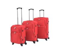 Jeu de valises souples - - 3 pcs - Rouge - Imperméable - 4 roulettes - Grand format