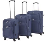Jeu de valises souples - vidaXL - 3 pcs - Bleu marine - Imperméable - Nylon