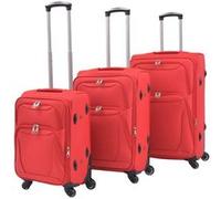 Jeu de valises souples - - 3 pcs - Rouge - Imperméable - 4 roulettes - Grand format