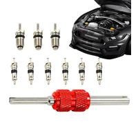 Jeu de valves de détente | Outils Réparation pour Climatisation Auto,Kit 10 Noyaux Valve pour Systèmes Climatisation et Réfrigération