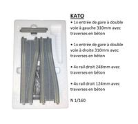 Jeu de variante V15, Double voies pour gare, Unitrack - KATO 20-874 - N 1/160