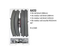Jeu de variante V2, pont à voie unique, Unitrack - KATO 20-861 - N 1/160