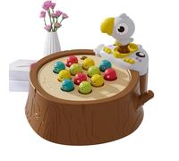 Jeu de ver d'oiseau magnétique - Ensemble de jouets éducatifs de 23 cm | Kit de jeu d’alimentation pour pics | Jouet de développement des compétences sensorielles et motrices | Je interactif de ver m