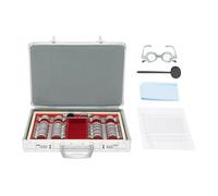 Jeu De Verres D'essai Optométrie 104 Pièces Verre Métal Correction Myopie Astigmatisme Marquages Gravés Étui Portable Idéal Optométristes Test Vue