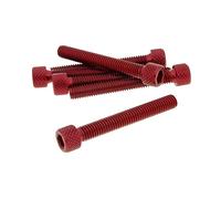 Jeu de vis 6 pièces Six Pans Creux en Aluminium Rouge - M6 x 45