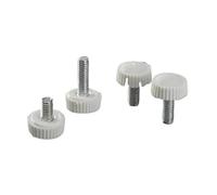 Jeu de vis à pouce rondes moletées en caoutchouc, 10 pièces, vis à poignée en acier inoxydable for un serrage facile, plastique et dispositif(White,M4x16mm)