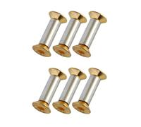 Jeu de vis à Rivets for manche de couteau en acier inoxydable, for la fabrication de couteaux, 6 pièces, attaches M4 avec vis à tête plate(Golden)