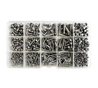 Jeu de Vis Boulons et Écrous Lot de 500 vis à tête cylindrique Allen en acier inoxydable 304 M3 M4 M5