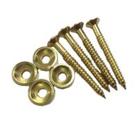 Jeu de vis de montage pour manche de guitare basse avec bagues de virole pour instruments de style Fender - Matériel en alliage métallique argenté (doré)