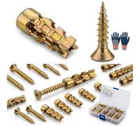 Jeu De Vis D'expansion Courtes 6 × 14 Mm, Vis Et Chevilles De Réparation De Charnière D'armoire - Restauration De Filetage Dénudé,S'adapte Aux Trous De 6 Mm Dans Le Bois(100pcs)