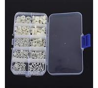 Jeu de Vis en Nylon, Vis de Fixation en Nylon 270 Pièces, Industrie du Nylon pour Le Matériel de Bricolage Mécanique (Jeu de vis en Nylon Blanc 270pcs)
