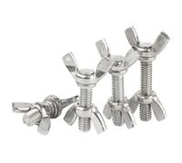 Jeu de vis et d'écrous papillon en acier inoxydable M3 M4 M5 M6 M8 M10 M12 A2 304/A4 316(304,25MM_M6(2SETS))