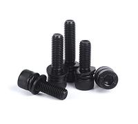 Jeu de vis et écrous à six pans creux de classe 12.9 vis hexagonales à six pans creux 3 pièces à tête combinée anneau à ressort anneau plat M3 M4 M5 filetage multi-tailles paquet de 50(M4*12mm*50pcs)