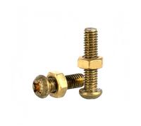 Jeu De Vis Et Écrous En Laiton M2 M2.5 M3 M4 M5 M6, Deux Pièces, À Tête Cylindrique Cruciforme, Hexagonale, For Fixation De Précision(25mm,M3-20sets)