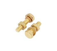 Jeu de vis hexagonales en laiton M3 M4 M5 M6 M8 M10 M12, boulon hexagonal allongé en laiton avec écrou et joint, combinaison de vis entièrement en cuivre(30mm,M12(5Pcs))