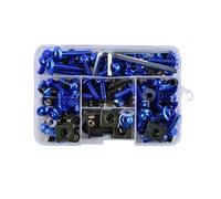Jeu de vis pare-brise colorées, 177 pièces, fixations, Kit boulons carénage, modifiées(Blue)