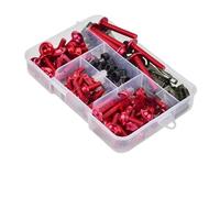 Jeu de vis pare-brise colorées, 177 pièces, fixations, Kit boulons carénage, modifiées(Red)
