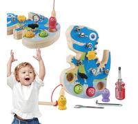 Jeu de vissage en bois pour avec tournevis en bois en forme de dinosaure - Pour d'âge préscolaire, fête, apprentissage, voyage, jardin de l'enfance