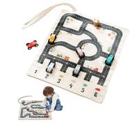 Jeu de voiture de table - Ensemble de course à commande manuelle, voitures coulissantes en douceur, disposition de piste à deux voies, défi de réaction amusant | avec jeu familial en salle pour enfant