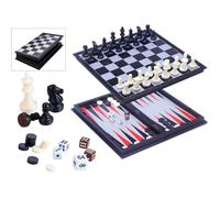 Jeu de voyage - Engelhart - Backgammon/Échecs - 24 cm - Noir/Blanc - Magnétique