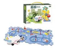 Jeu de wagons puzzle pour : jouet de voiture de course pour en intérieur, jouets éducatifs préscolaires aux couleurs vives pour festivals, anniversaires, anniversaires
