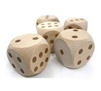 Jeu de yahtzee geant en bois : 5 des (5.5 x 5.5 x 5.5 cm) - jeu de societe xxl G