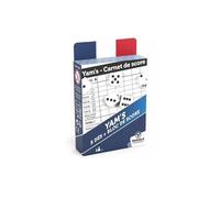 Jeu de yam's : 5 des 18mm et bloc de score (carnet 40 feuilles de marque) - jeu societe voyage hasard - set jouet et carte