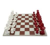 Jeu d'Échec en Verre "Board" 61cm Rouge & Blanc Rouge