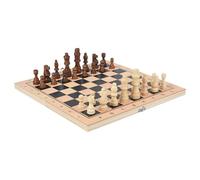Jeu d'Échecs - 3 en 1 avec Plateau de Dames en Bois Reversible - Stratégie Portable pour Débutants et Loisirs Familiaux avec Accessoires de Jeu de Société