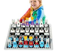 Jeu d'échecs, adorables Jeux de société de en Bois, Ensembles de Jeux d'échecs Portables de Voyage, Jeu d'échecs en Bois, Jeux de société éducatifs précoces pour et Adultes