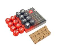 Jeu d'échecs Chinois avec pièces d'échecs en frêne et échiquier en Cuir Portable Xiangqi