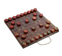 Jeu d'échecs Chinois Portable avec pièces en Bois de hêtre et échiquier Xiangqi Jeu de stratégie de Table Traditionnel for 2 Joueurs Adultes(4.8cm/1.9in)