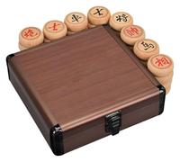 Jeu d'échecs Chinois Traditionnel Xiangqi for 2 Joueurs - Pièces en hêtre Portables avec Plateau en Cuir et Coffret Cadeau(4.8cm/1.9in)