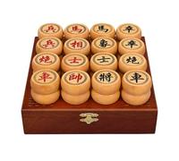 Jeu d'échecs Chinois Traditionnel Xiangqi, Jeux de société de stratégie éducative Classique avec pièces en Bois de Torreya Chinois, échiquier en Cuir et boîte de Rangement