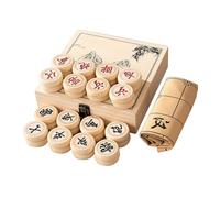 Jeu d'échecs Chinois Xiangqi avec pièces d'échecs en Bois de hêtre, Jeu d'échecs de Voyage Portable Comprenant Un échiquier en Cuir et Une boîte de Rangement(3.8cm/1.5in)