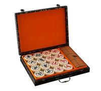 Jeu d'échecs Chinois Xiangqi, Jeu de société avec pièces d'échecs en mélamine, Jeu d'échecs de Voyage Portable, Comprenant Un échiquier en Cuir(3.8cm/1.5in)