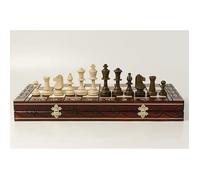 Jeu d'échecs - CONSUL - 48 cm - Pièces Staunton pondérées - Échiquier en bois - Décoratif