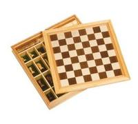 Jeu d'Échecs, Dame et Moulin en boîte en bois, Jeu de société Goki G