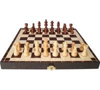 jeu d'échecs de 12 pouces en bois de SucceBuy avec aimant. Idéal pour les débutants avec 2 dames supplémentaires. Échiquier pliable avec compartiments de rangement et boîte. Cadeau de voyage portable
