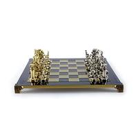 Jeu d'échecs de l'armée romaine grecque - Bleu et cuivre - Grand échiquier bleu