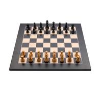 Engelhart - 170490 - Jeu d'Échecs de Luxe - Noir - 40 cm - Echiquier en Bois d'Érable Marqueté - Stratégie et Réflexion - Pièces Lestées Sculptées - Echecs - À partir de 6 Ans