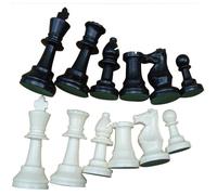 Jeu d'échecs de tournoi de poids, pièces d'échecs internationales, jeu d'échecs complet blanc et noir (grand 77 mm)