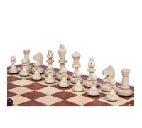 Jeu d'échecs DE TOURNOI No 3 en bois de charme avec l'échiquier en marqueterie de bois d'acajou et sycomore(35 x 35cm)