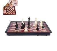 Jeu D'échecs De Voyage Magnétique - Échiquier Portable Pliable, Jeu Éducatif De Pièces Magnétiques Faites À La Main, Ju D'échecs Pour Débutants, Adultes, Famille, Voyage, Camping, Bureau, Mai