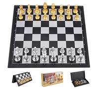 Jeu D'Échecs, Echec Magnétique en Echec Deluxe, Pliable Echecs Magnétique Coffret Éducatif Jeu pour Voyage pour Enfants à Partir de 6 Ans et Adultes (25CM x 25CM)