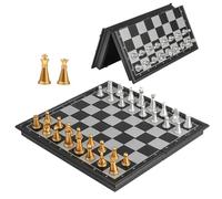 Jeu D'éChecs, Echiquier Magnetique, Jeu D'échecs de Voyage, Echec Pliable de Voyage, Portable Chess Board Echequier pour Enfants Adultes Fête Voyage (B)