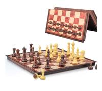 Jeu D'éChecs, Echiquier Magnetique, Jeu D'échecs de Voyage, Echec Pliable de Voyage, Portable Chess Board Echequier pour Enfants Adultes Fête Voyage (A)