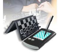 Jeu d'échecs électronique, jeu de société électronique, avec plateau pliable et pièces magnétiques, stylet et grand écran LCD, pour jeux portables en solo - Cadeau idéal pour